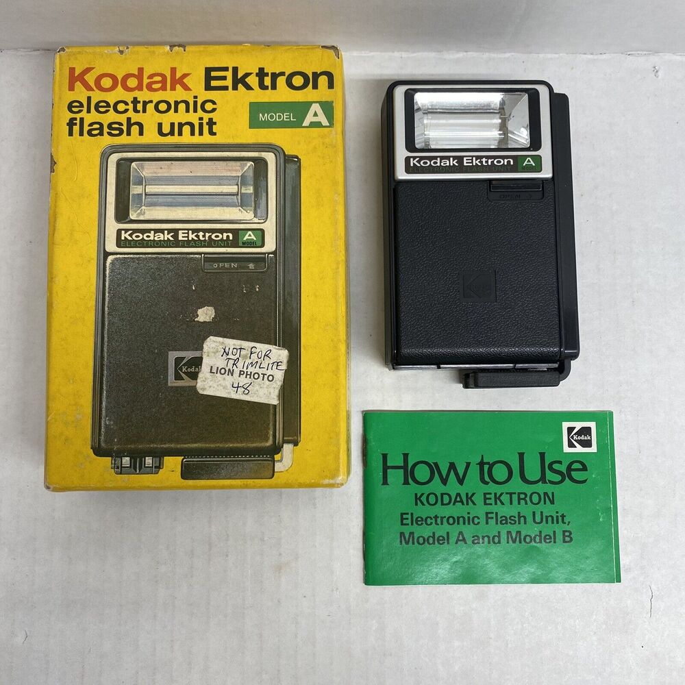 Vintage Kodak Ektron Model A Electronic Flash Unit Original Box Camera Decor